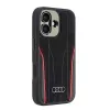 Audi Γνήσιο Δέρμα MagSafe Σκληρή Θήκη iPhone 16 Μαύρη-Κόκκινη