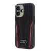 Audi Γνήσιο Δέρμα MagSafe Σκληρή Θήκη iPhone 16 Μαύρη-Κόκκινη