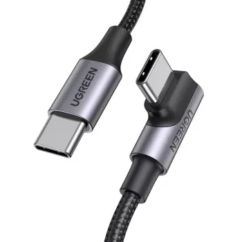 UGREEN USB-C σε USB-C Γωνιακό Καλώδιο US334 5A PD 100W 2m Μαύρο