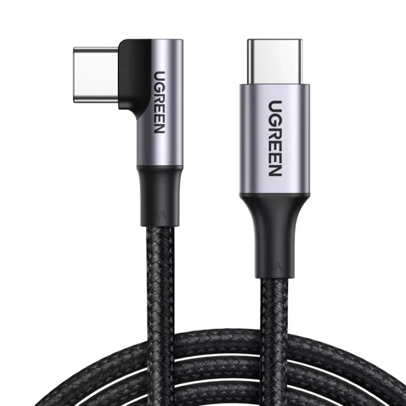 UGREEN USB-C σε USB-C Γωνιακό Καλώδιο US334 5A PD 100W 2m Μαύρο