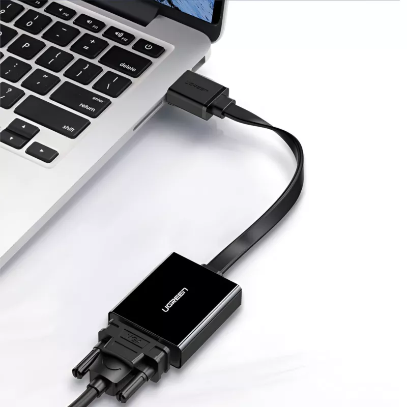 UGREEN Προσαρμογέας HDMI σε VGA MM103, 25cm, Μαύρο