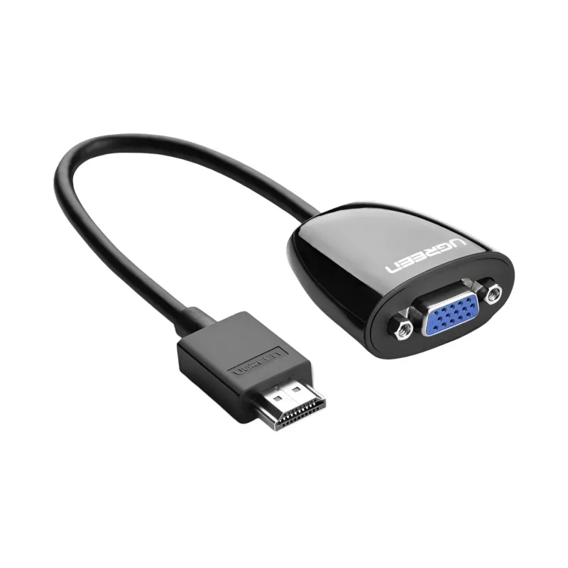 UGREEN Μετατροπέας HDMI σε VGA MM105, χωρίς Ήχο, Μαύρο