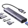 UGREEN Hub 5 σε 1 USB-A σε 3x USB 3.0 + RJ45 + USB-C (Ασημί)