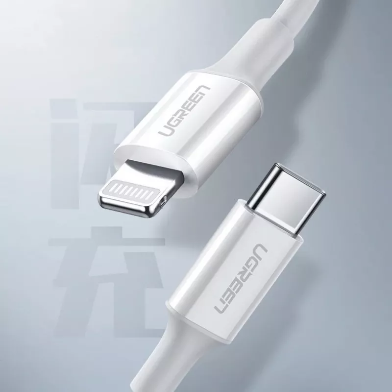 UGREEN US171 Καλώδιο USB-C σε Lightning 3A 0,25m Λευκό