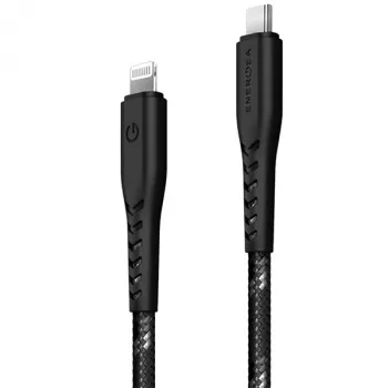 ENERGEA Nyloflex Καλώδιο USB-C σε Lightning Πιστοποιημένο MFi 1,5m Μαύρο