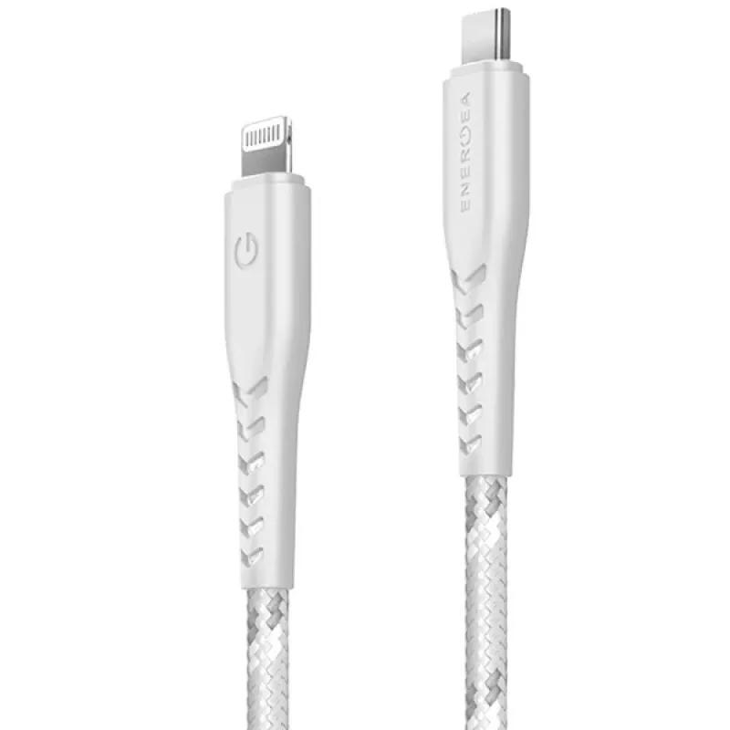 ENERGEA Nyloflex Καλώδιο USB-C σε Lightning 1,5m Λευκό MFI