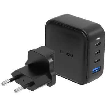 ENERGEA Travelite GAN100 Φορτιστής GaN 100W USB-C 3C1A Μαύρο US+EU
