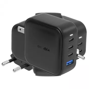 ENERGEA Travelite GAN100 Φορτιστής GaN 100W USB-C 3C1A Μαύρο US+EU