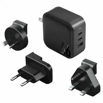 ENERGEA Travelite GAN66 Φορτιστής GaN 66W USB-C 2C1A Μαύρο US+EU