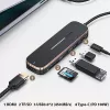 USAMS SJ575HUB01 USB-C Hub 2x USB-A USB-C PD HDMI SD Micro SD αναγνώστης καρτών μαύρο