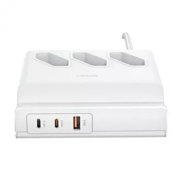 USAMS 65W Super SiFast Charging USB πολύπριζο επέκτασης EU λευκό CC160TC01 (US-CC160)