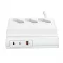 USAMS 65W Super SiFast Charging USB πολύπριζο επέκτασης EU λευκό CC160TC01 (US-CC160)