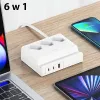 USAMS 65W Super SiFast Charging USB πολύπριζο επέκτασης EU λευκό CC160TC01 (US-CC160)