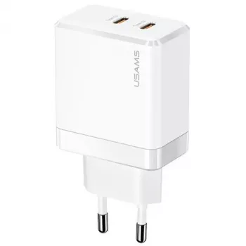 USAMS T54 GaN 40W 2xUSB-C PD ταχυφορτιστής τοίχου λευκό CC172TC02 (US-CC172)