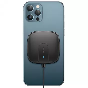 USAMS US-CD159 Μαγνητικός ασύρματος φορτιστής 15W εξαιρετικά λεπτός για iPhone 12 Series μαύρο