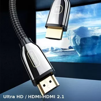 USAMS Καλώδιο HDMI 2.1 3m Ultra HD 8K 48Gbps Μαύρο SJ498HD01
