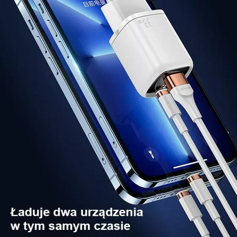 USAMS USB-C + USB-A 33W Γρήγορος Φορτιστής PD3.0 QC3.0 Μαύρο CC152TC01