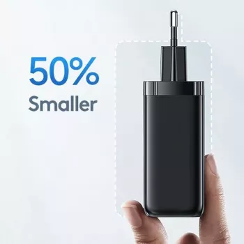 USAMS T47 65W PD Γρήγορη Φόρτιση Super Si Φορτιστής Τοίχου με 1x USB-C και 1x USB-A, Λευκό (CC153TC02)