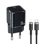 USAMS T45 30W PD3.0 USB-C Γρήγορος Φορτιστής με Καλώδιο U63 USB-C σε Lightning, Μαύρο, UXTZH01