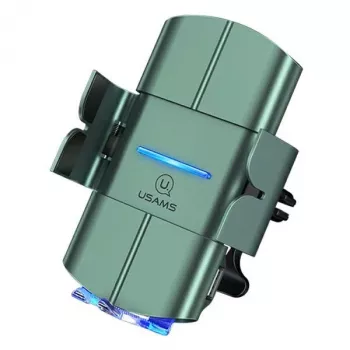 USAMS US-CD133 10W Αυτόματη Qi Ασύρματη Βάση Φόρτισης Αυτοκινήτου Αεραγωγού Πράσινο