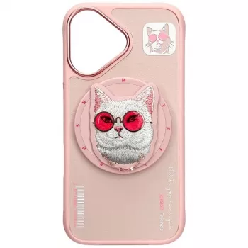 Nimmy Glasses Cool Cat MagSafe Θήκη για iPhone 16, Ροζ