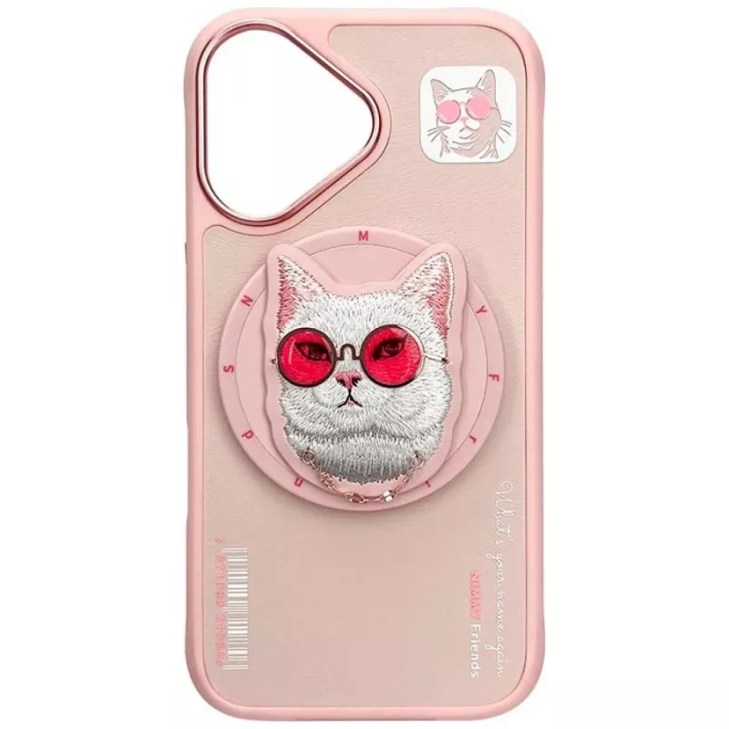 Nimmy Glasses Cool Cat MagSafe Θήκη για iPhone 16, Ροζ