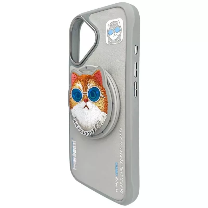 Nimmy Glasses Cool Cat MagSafe Θήκη για iPhone 16, Γκρι