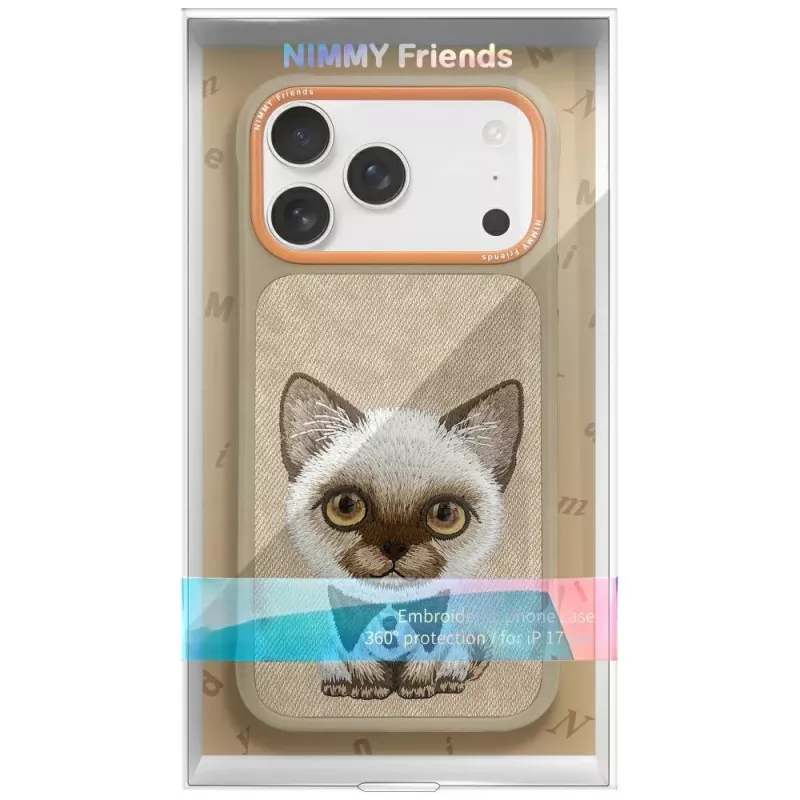Nimmy Big Eyed Pet 2.0 Θήκη Cat για Apple iPhone 17 Pro, Μπεζ