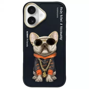 Nimmy θήκη για iPhone 16 6,1 μαύρο Glasses Cool Dog