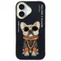 Nimmy θήκη για iPhone 16 6,1 μαύρο Glasses Cool Dog