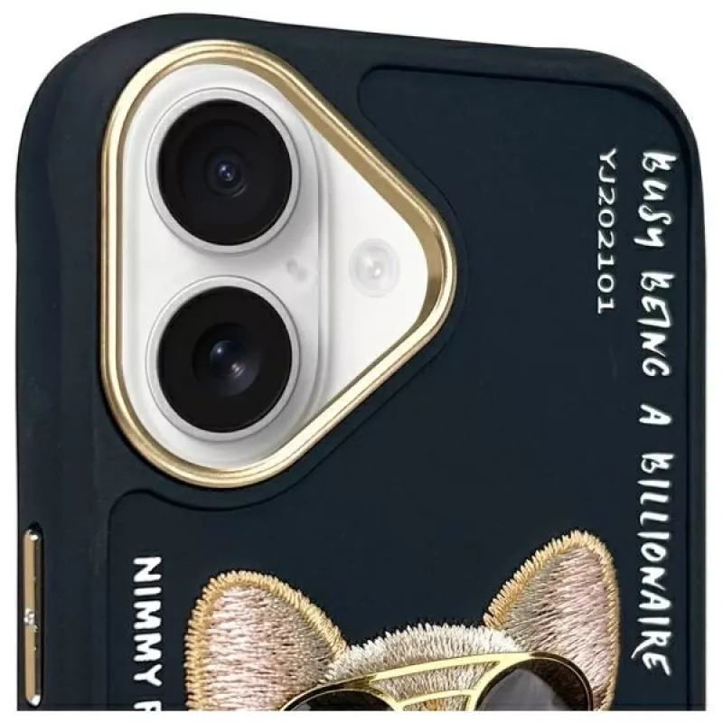 Nimmy θήκη για iPhone 16 6,1 μαύρο Glasses Cool Dog