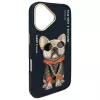 Nimmy θήκη για iPhone 16 6,1 μαύρο Glasses Cool Dog