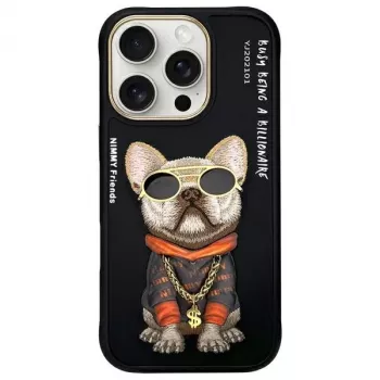 Nimmy θήκη για iPhone 16 Pro Max 6,9 ίντσες μαύρο Glasses Cool Dog