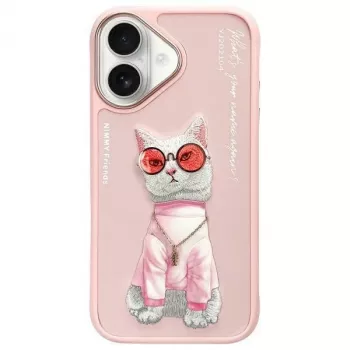 Nimmy θήκη για Apple iPhone 16 6,1 ίντσες ροζ Glasses Cool Cat