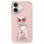 Nimmy θήκη για Apple iPhone 16 6,1 ίντσες ροζ Glasses Cool Cat
