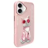 Nimmy θήκη για Apple iPhone 16 6,1 ίντσες ροζ Glasses Cool Cat