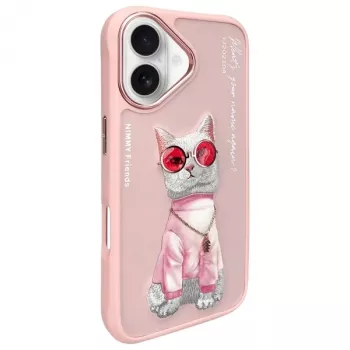 Nimmy θήκη για Apple iPhone 16 6,1 ίντσες ροζ Glasses Cool Cat