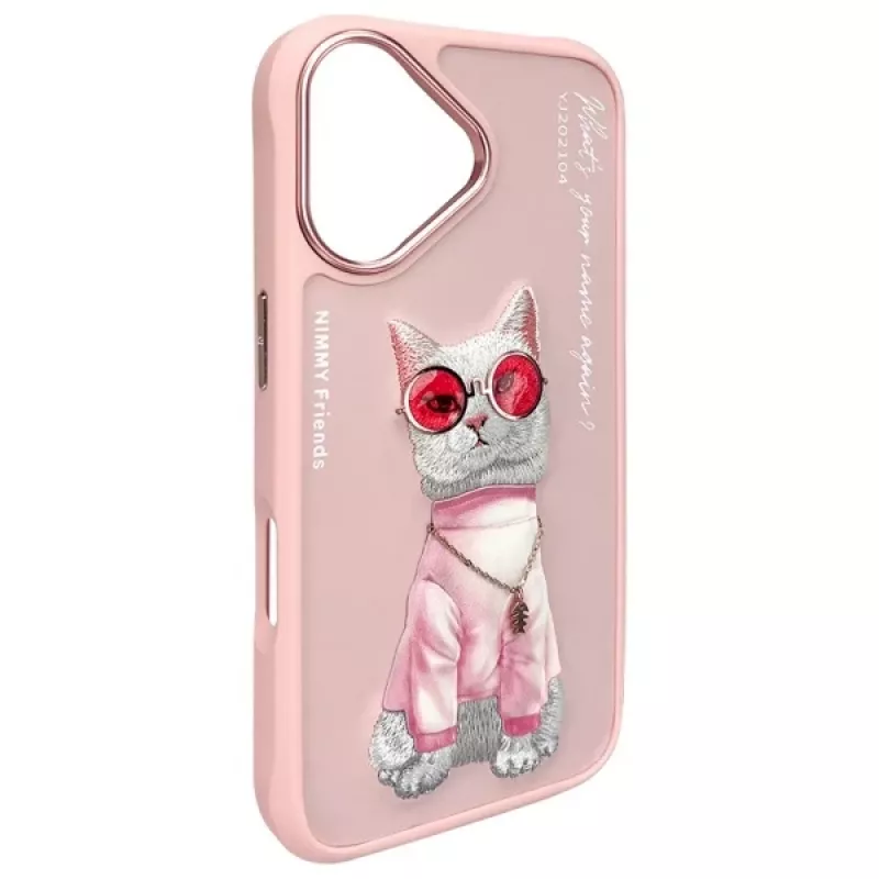 Nimmy θήκη για Apple iPhone 16 6,1 ίντσες ροζ Glasses Cool Cat