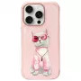 Nimmy Glasses Cool Cat θήκη πλάτης για Apple iPhone 16 Pro Max 6,9 ίντσες ροζ