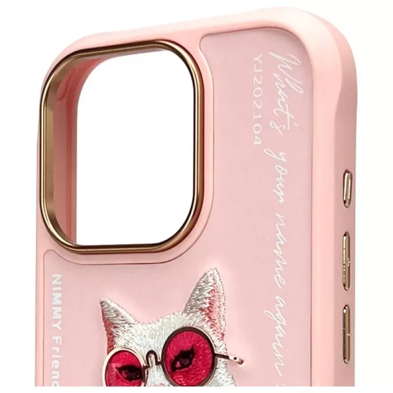 Nimmy Glasses Cool Cat θήκη πλάτης για Apple iPhone 16 Pro Max 6,9 ίντσες ροζ