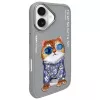 Nimmy Θήκη για iPhone 16 6,1 ίντσες Γκρι Glasses Cool Cat