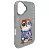 Nimmy Θήκη για iPhone 16 6,1 ίντσες Γκρι Glasses Cool Cat