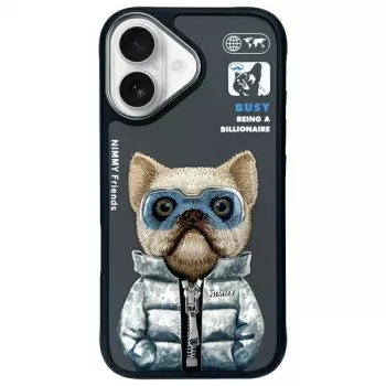 Nimmy Cool&Cute 2.0 Dog Προστατευτική Θήκη για Apple iPhone 16 6,1 ίντσες Μαύρο
