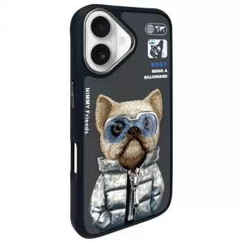 Nimmy Cool&Cute 2.0 Dog Προστατευτική Θήκη για Apple iPhone 16 6,1 ίντσες Μαύρο