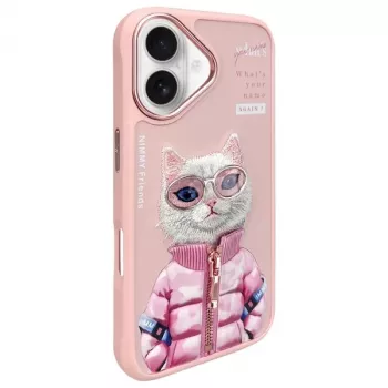 Nimmy Cool&Cute 2.0 Cat Πίσω Κάλυμμα για Apple iPhone 16 6,1 ίντσες Ροζ