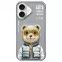 Nimmy Cool&Cute 2.0 Bear Θήκη για Apple iPhone 16 6,1 ίντσες Γκρι