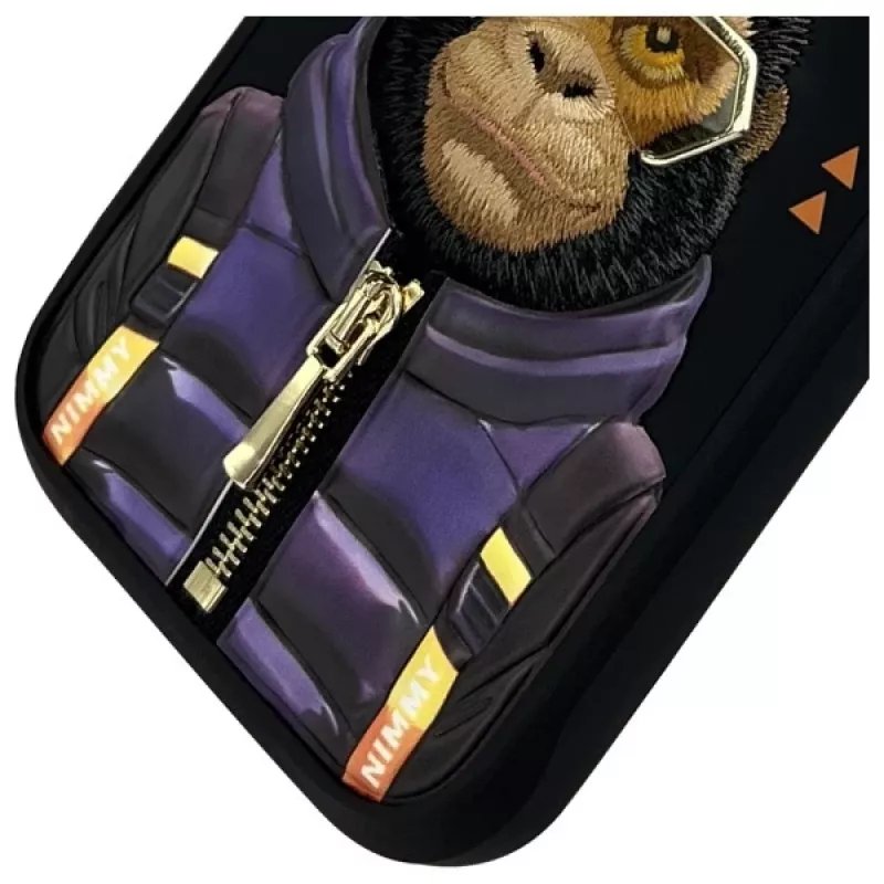 Nimmy Cool&Cute 2.0 Monkey Θήκη για iPhone 16 Pro Max 6,9 ίντσες Μαύρο