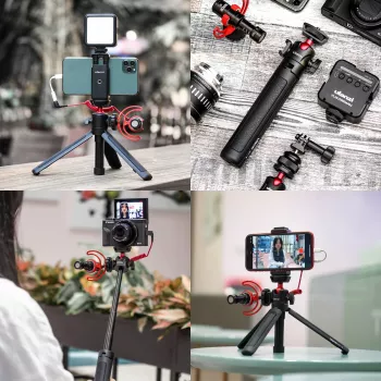 ULANZI MT-16 Μίνι Τρίποδο Selfie Stick με Κεφαλή και Υποδοχή Cold Shoe, Μαύρο