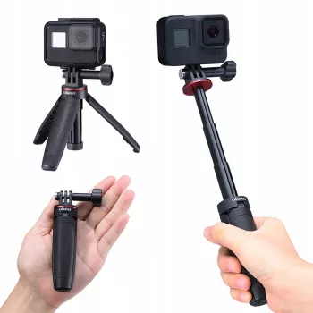 ULANZI MT-09 Μίνι Τρίποδο, Μονόποδο και Λαβή για GoPro, SJCAM, Xiaomi, DJI Osmo Action, Μαύρο
