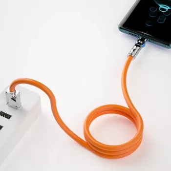 Dudao L24CC Καλώδιο USB-C σε USB-C Γωνιακό 120W 1m Περιστροφή 180° Πορτοκαλί